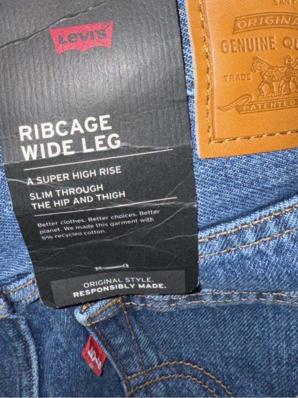 Levi’s Ribcage Wide Leg jeans, sz 24 NWT - Picture 7 of 7